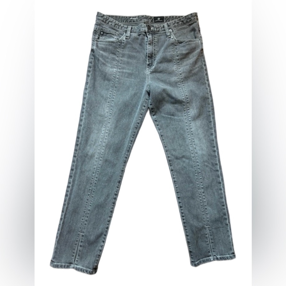 AG ADRIANO‎ GOLDSCHMEID Isabelle Straight Crop Split Revolve Jean Grey Denim 32